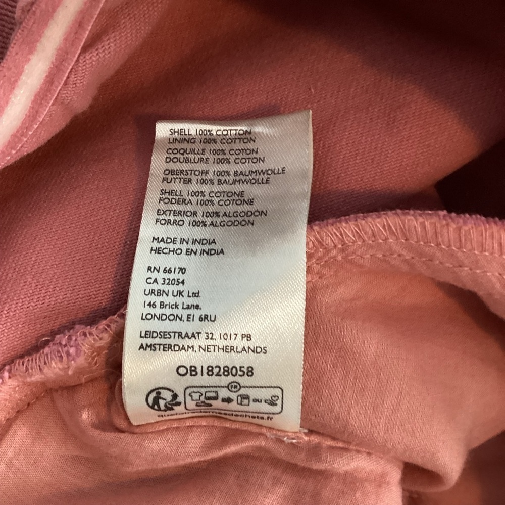 Free People Marley Denim Top Rose Smoke Pink Puff Sleeve Size 4 - Picture 7 of 7